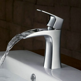 entraxe de laiton massif finition chromée robinet d'évier simple poignée de bain F0556