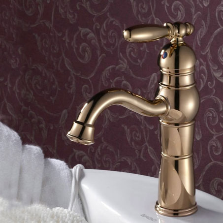 Classique Ti-finition PVD laiton massif lavabo robinet T0419HG