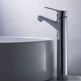 Contemporaine en laiton lavabo robinet finition Chrome Grand T0546H