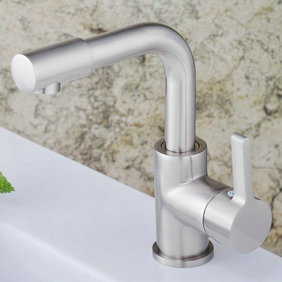 Centerset contemporain nickel brossé robinet évier salle de bains, bassin de prises T1782S