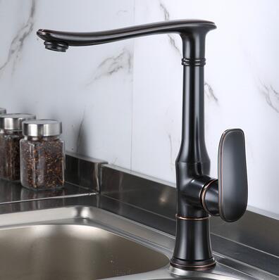 Antique Robinet de Cuisine Bronze Noir Brass Rotation Robinet de Bain TB0258